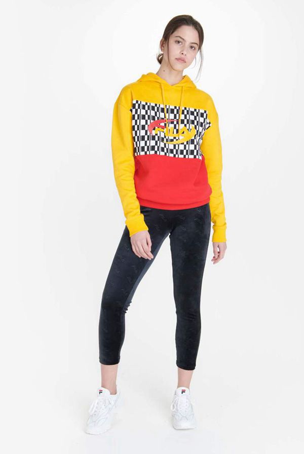 Sudaderas Fila Mujer Rojas / Amarillo - Brianna Colour Block Overhead - España 958243DWN